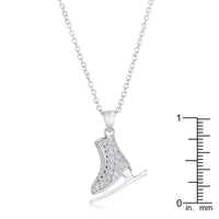 Delicate 0.4 Ct Rhodium Plated Ice Skate Pendant