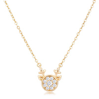 Reversible Champagne Crystal Reindeer Pendant