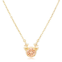 Reversible Gold-Plated Reindeer Pendant