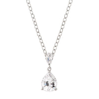 Double Pear Crystal Drop Pendant Necklace
