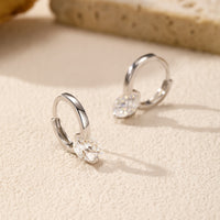Moissanite Sterling Silver Elegant Hoop Earrings