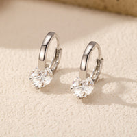 Moissanite Sterling Silver Elegant Hoop Earrings