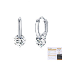 Moissanite Sterling Silver Elegant Hoop Earrings