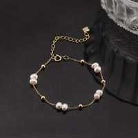 Sterling Silver Natural Freshwater Pearl Bracelet