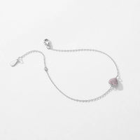 Sterling Silver Heart-Shaped Cubic Zirconia Bracelet