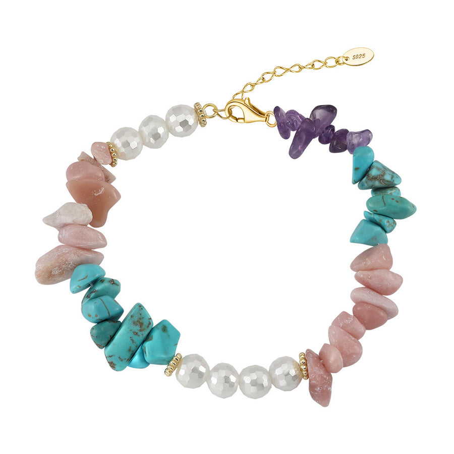 Colorful Shell Pearl and Gemstone Bracelet