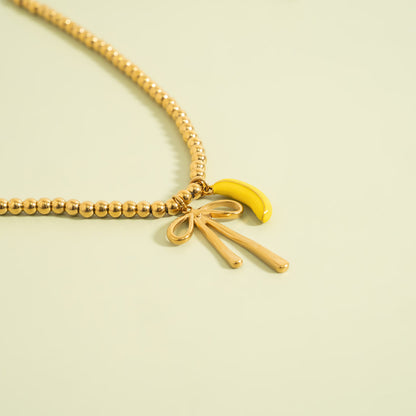 18K Gold PVD Beaded Necklace
