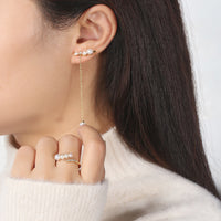 Sterling Silver Natural Pearl Open Ring