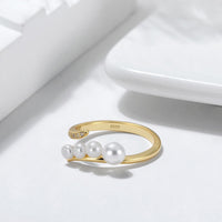 Sterling Silver Natural Pearl Open Ring