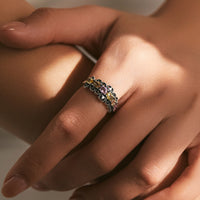 Sterling Silver Oval Cut Band Ring