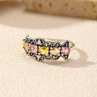 Sterling Silver Oval Cut Band Ring