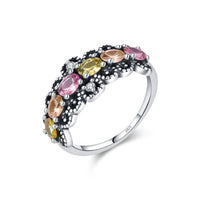 Sterling Silver Oval Cut Band Ring