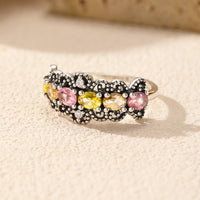 Sterling Silver Oval Cut Band Ring