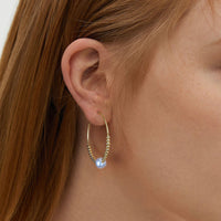 Gold Plated Sterling Silver Natural Pearl Hoop Earrings