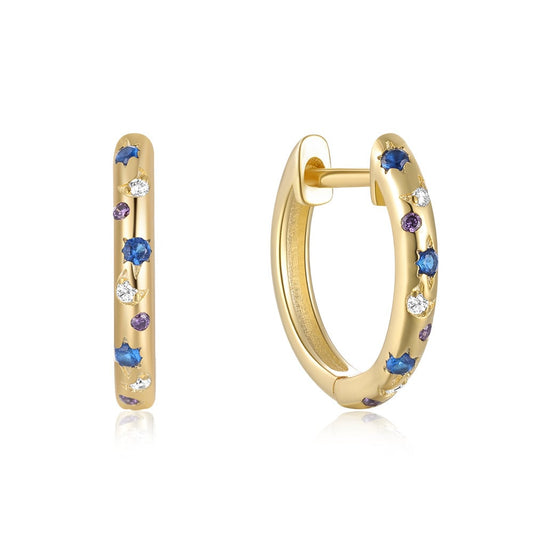 Sterling Silver Cubic Zirconia Hoop Earrings