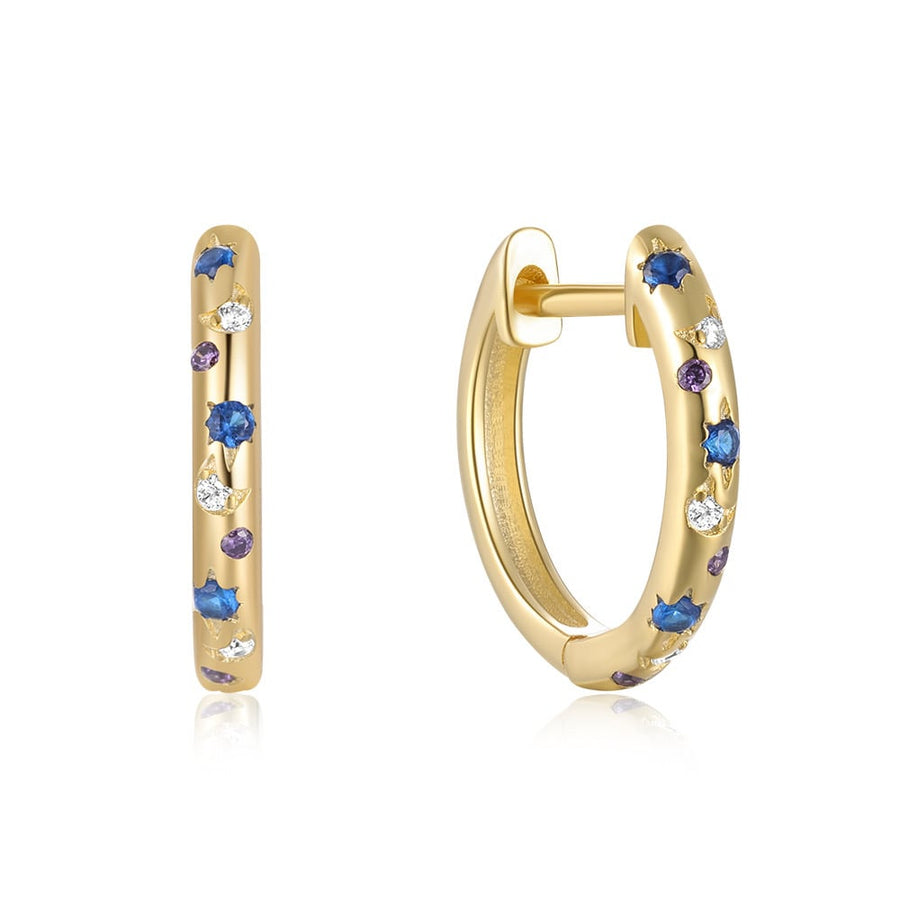Sterling Silver Cubic Zirconia Hoop Earrings