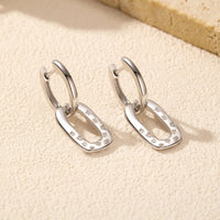 Sterling Silver Cubic Zirconia Link Drop Earrings