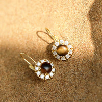 Sterling Silver Natural Tiger’s Eye Drop Earrings