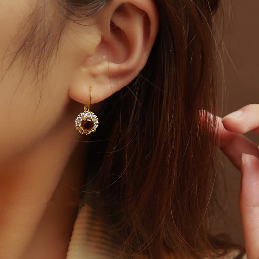 Sterling Silver Natural Tiger’s Eye Drop Earrings