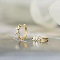 Sterling Silver Glimmer Flower Hoop Earrings