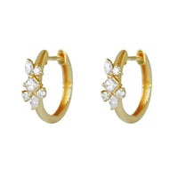 Sterling Silver Glimmer Flower Hoop Earrings