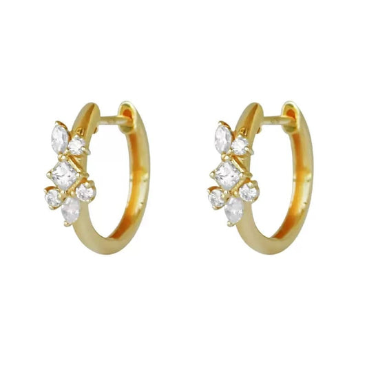 Sterling Silver Glimmer Flower Hoop Earrings