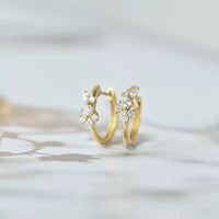Sterling Silver Glimmer Flower Hoop Earrings