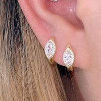Sterling Silver Glistening Eye Earrings