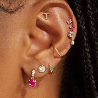 Sterling Silver Cubic Zirconia Rosetta Drop Earrings