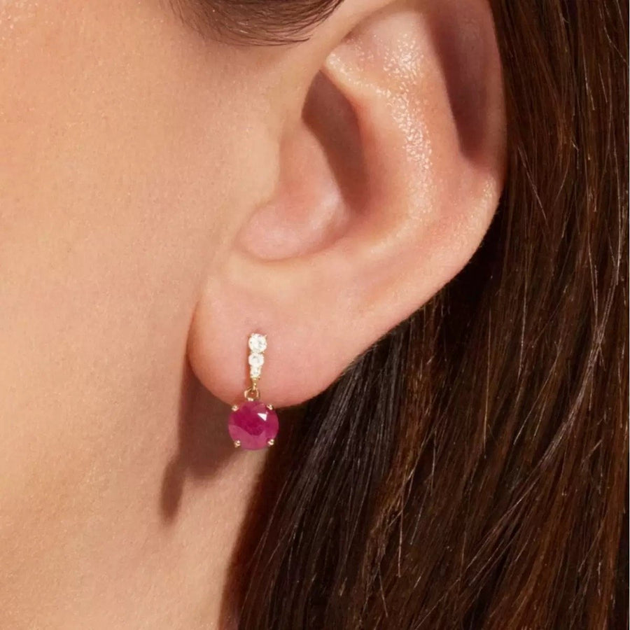 Sterling Silver Cubic Zirconia Rosetta Drop Earrings