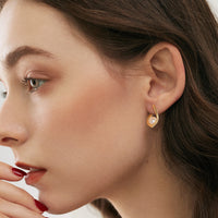 Gold Plated Sterling Silver 6mm Natural Pearl Hoop Earrings