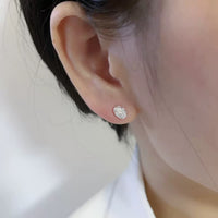 Sterling Silver Cubic Zirconia Oval Earrings