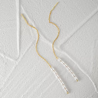 Sterling Silver Shell Pearl Link Earrings