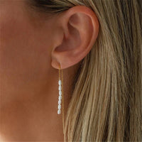 Sterling Silver Shell Pearl Link Earrings