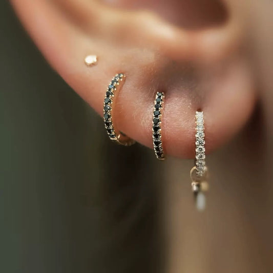 Sterling Silver Sparkle Hoop Earrings
