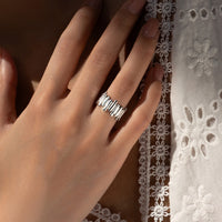 S925 Sterling Silver Stacked Link Ring