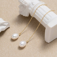 Freshwater Pearl Threader Earrings in Sterling Silver