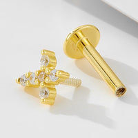 Sterling Silver Opal Screw Back Earrings