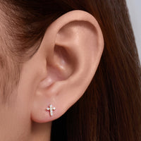 Sterling Silver Opal Screw Back Earrings