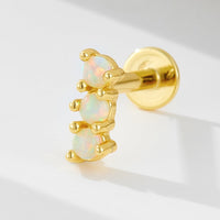Sterling Silver Opal Screw Back Earrings