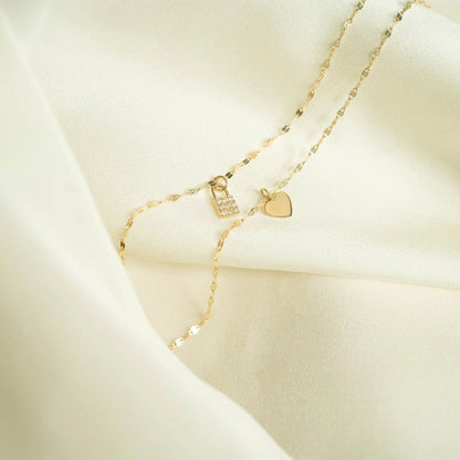 14K Solid Gold Tiny Heart Charm