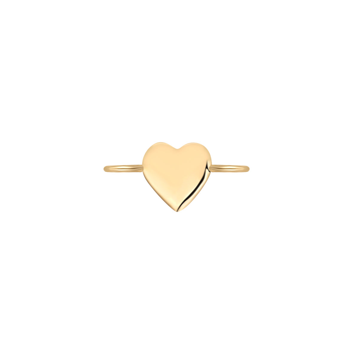 14K Solid Gold Horizontal Heart Connector Charm