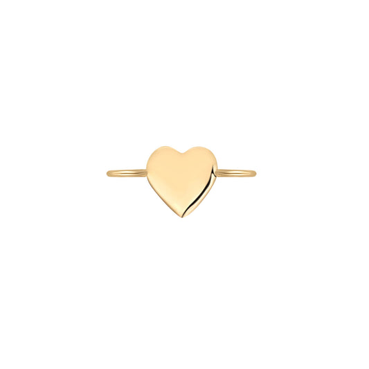 14K Solid Gold Horizontal Heart Connector Charm