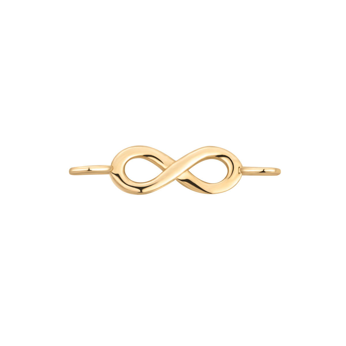 14K Solid Gold Horizontal Infinity Charm