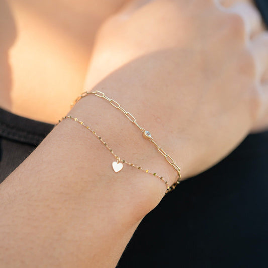 14K Solid Gold Tiny Heart Charm