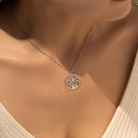 Sterling Silver Cubic Zirconia Tree of Life Pendant Necklace