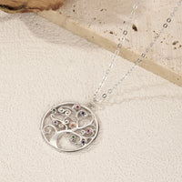 Sterling Silver Cubic Zirconia Tree of Life Pendant Necklace