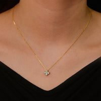 Sterling Silver Lucky Clover Pave Necklace