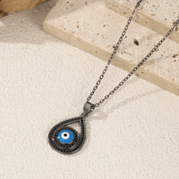 Sterling Silver Teardrop Evil Eye Necklace