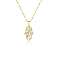 Gold Plated Sterling Silver Hamsa Pendant Necklace